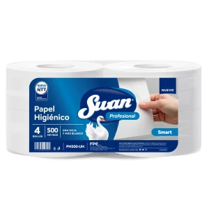 Papel Higiénico Swan Profesional Smart Hoja Simple 4 Rollos 500 Mts