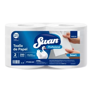 Toalla de Papel Swan Profesional Smart 2 Rollos 250 Mts Hoja Simple
