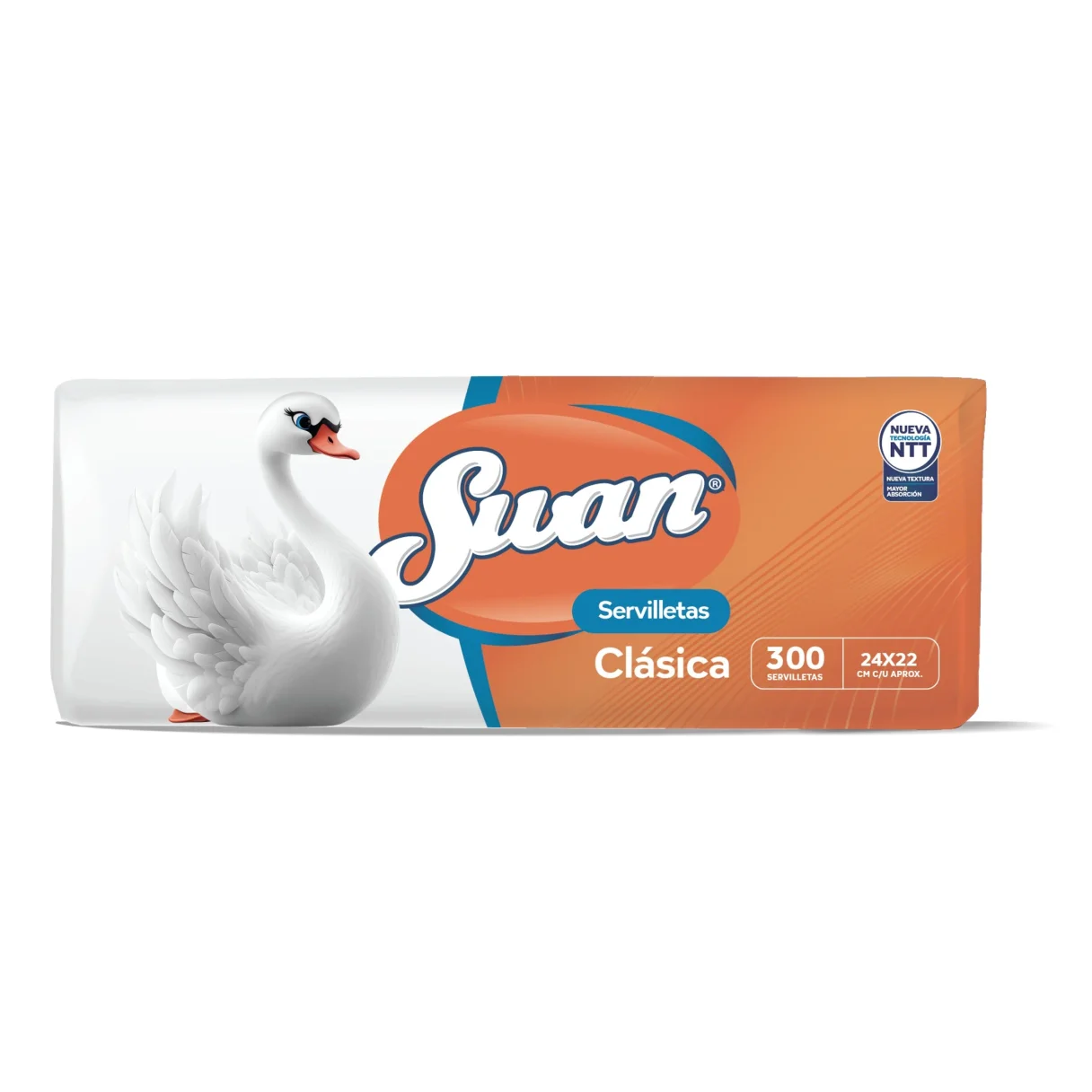 Servilleta Cocktail Swan Clásica Hoja Simple 24x22 CM 300 Unidades