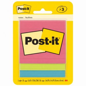 Nota Adhesiva 3M Post It 6543 Rayas 150 Hojas 3 Unidades