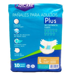 Pañal para Adulto Adicare Plus Talla L 10 Unidades