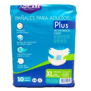 Pañal para Adulto Adicare Plus Talla XL 10 Unidades