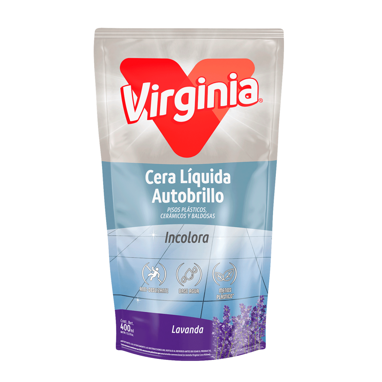 Cera Líquida Virginia Autobrillo Incoloro Lavanda 400 Ml