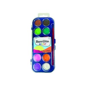Acuarela Barrilito 12 Colores + 1 Pincel Sintético