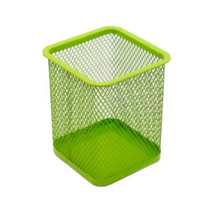 Portalápiz Offione Rejilla Metálico Cuadrado Verde