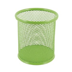 Portalápiz Offione Rejilla Metálico Redondo Verde