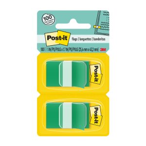 Banderita Adhesiva 3M Post-It Standard Verde Set de 100 Hjs