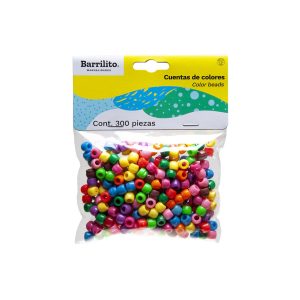 Cuentas Barrilito Colores Surtidos Paquete de 300 Unidades