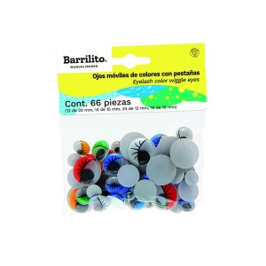 Ojitos Surtidos Barrilito Con Pestañas Paquete de 66 Unidades