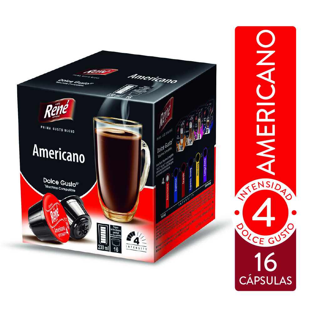 CAPSULA AMERICANO TIPO DOLCE GUSTO 16 CAPSULAS RENÉ COFFEE