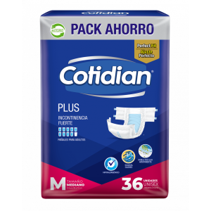 Pañal para Adulto Cotidian Plus Mediano 36 Unidades