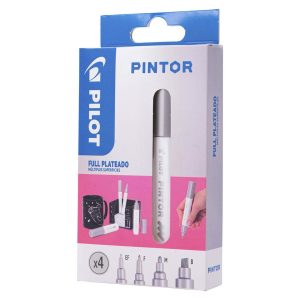 Marcador Pilot Acrílico Pintor 4 Puntas Plateado