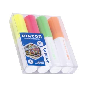 Marcador Pilot Acrílico Pintor Neón Punta Biselada 4 Colores