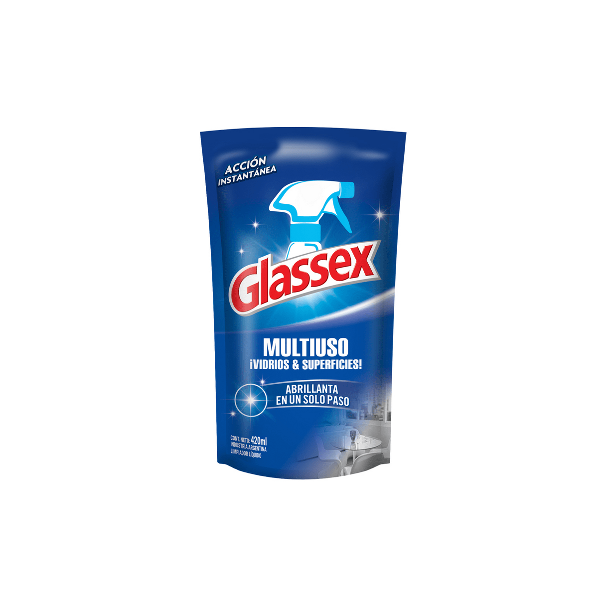 Limpiador Multiuso Glassex 420 cc Doypack Recarga