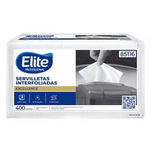 Servilleta Interfoliada Elite Excellence Doble Hoja 10.5 X 21.6 Cm 400 Unidades