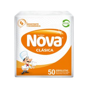 Servilleta Cocktail Nova Clásica Hoja Simple 23×22 Cm x 50 Unidades