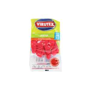 Guantes de Látex Virutex Multiuso Cocina Talla M Rojo