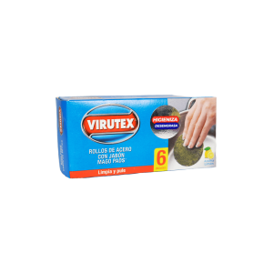 Rollos de Acero Virutex con Jabón Mago Pads 6 Unidades