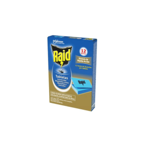 Insecticida en Tabletas Raid Contra Mosquitos y Zancudos 12 Tabletas