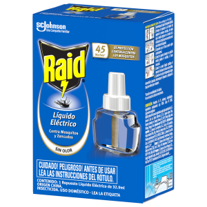 Repuesto Insecticida Líquido Raid Contra Mosquitos y Zancudos 32.9 Ml