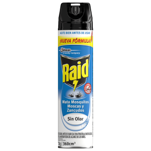Insecticida Raid Aerosol Moscas y Mosquitos Sin Olor 360cc