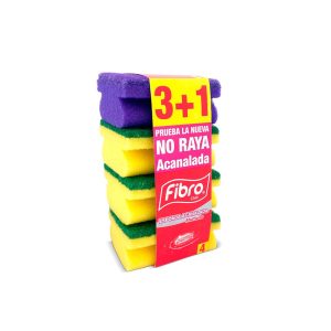 Esponjas Abrasivas Fibro Acanalada 3+1
