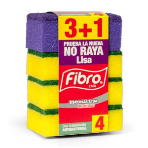 Esponjas Abrasivas Fibro Lisa 3+1 Display de 4