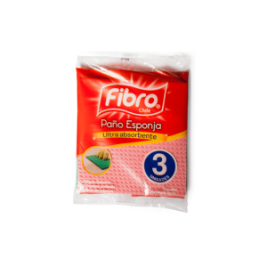 Paño Absorbente Esponja Fibro Multiuso 18X20 3 Unidades
