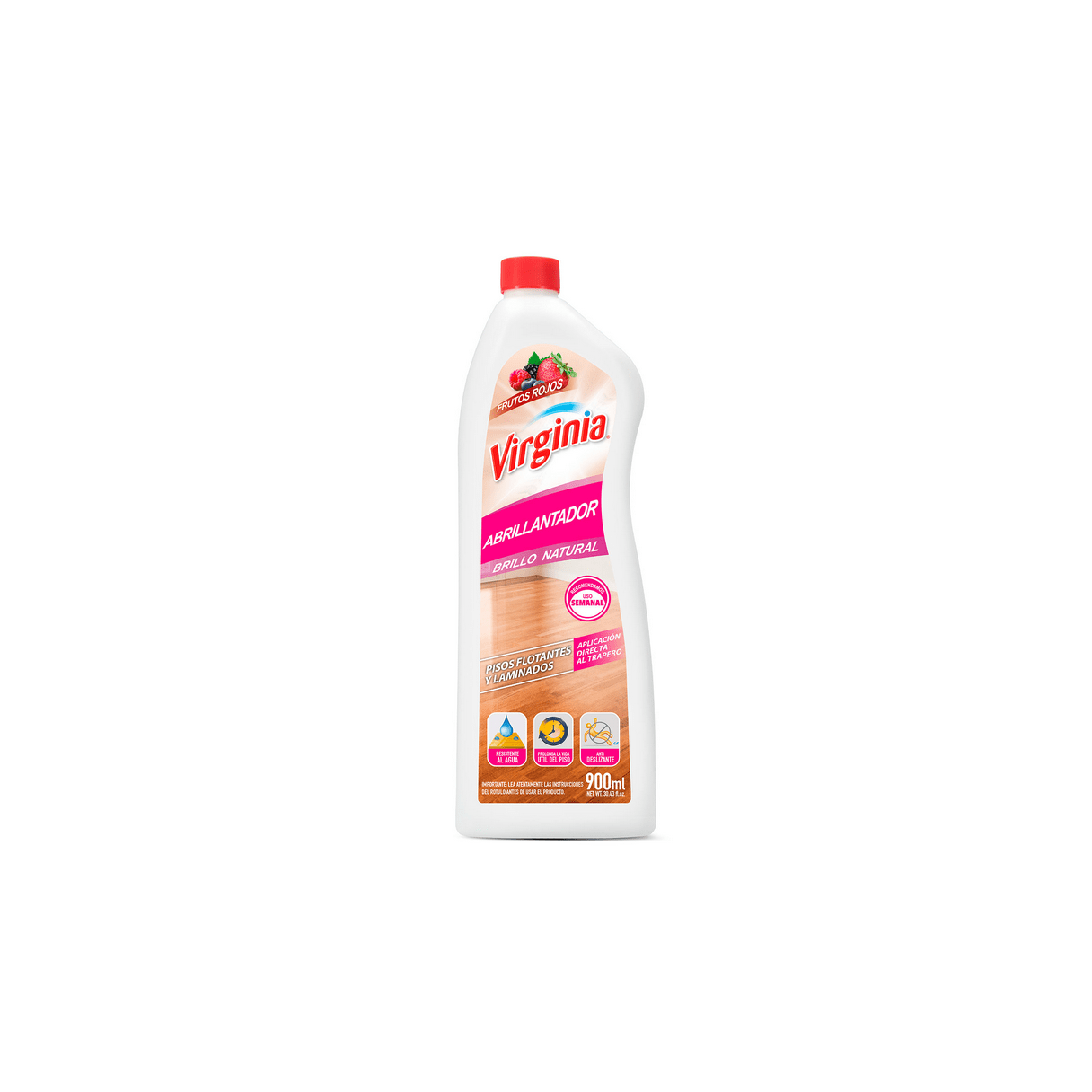 Abrillantador Virginia Piso Flotante Frutos Rojos 900 ml