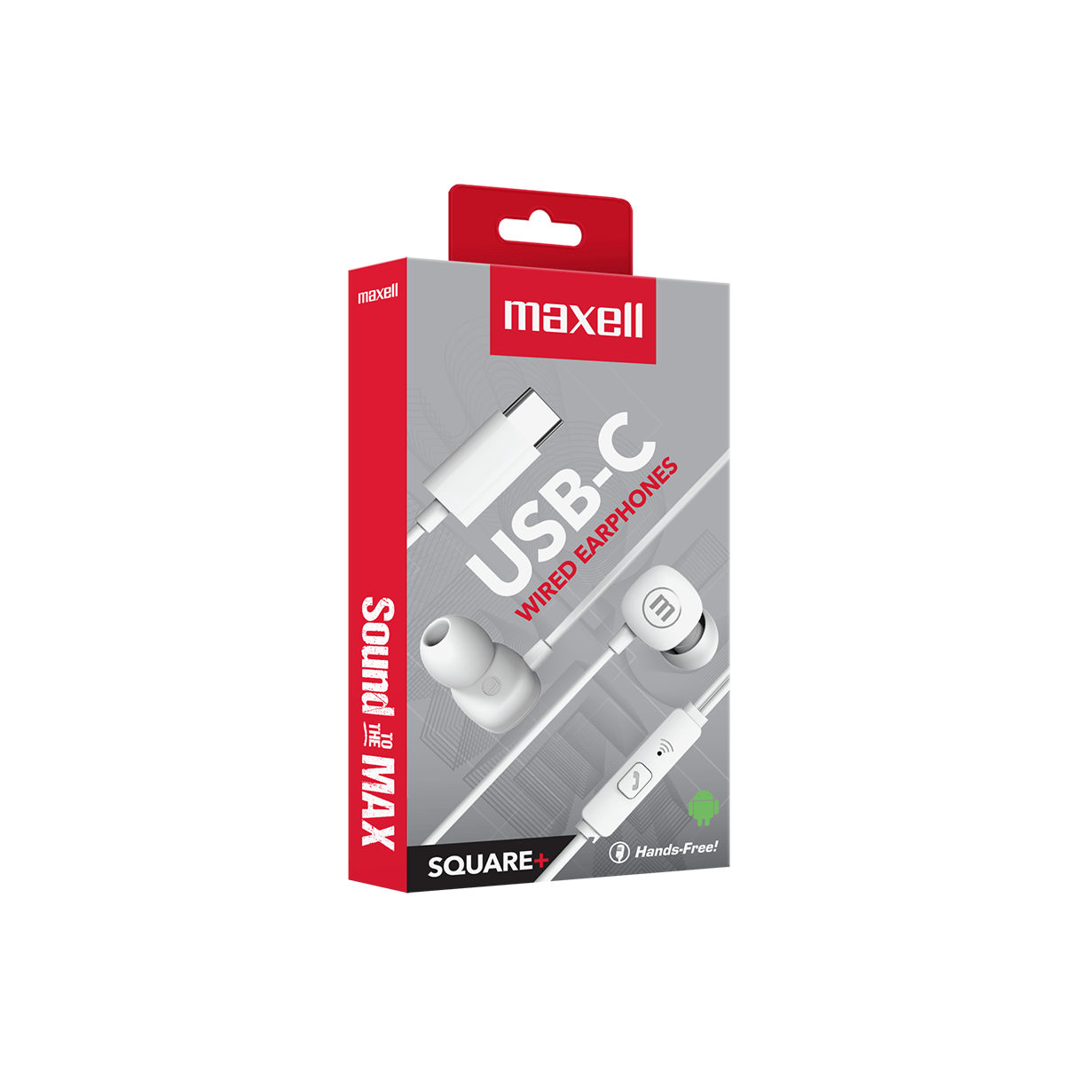 Audífono Maxell Square+ USB-C Blanco