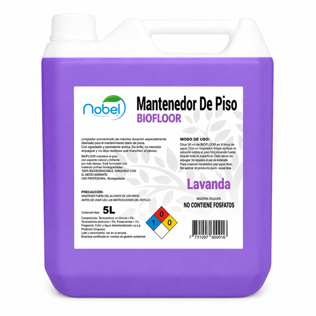 Limpiador de Piso Nobel Biofloor Lavanda 5 L