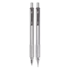 Bolígrafo 0.7 Mm + Portamina 0.5 Mm Zebra Mf-701 Acero Inoxidable