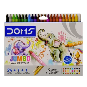 Lápiz Doms Cera Jumbo 24 Unidades + Dorado y Plateado