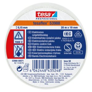 Cinta Aislante Tesa Tesaflex 53988 19 mm x 20 m Blanco