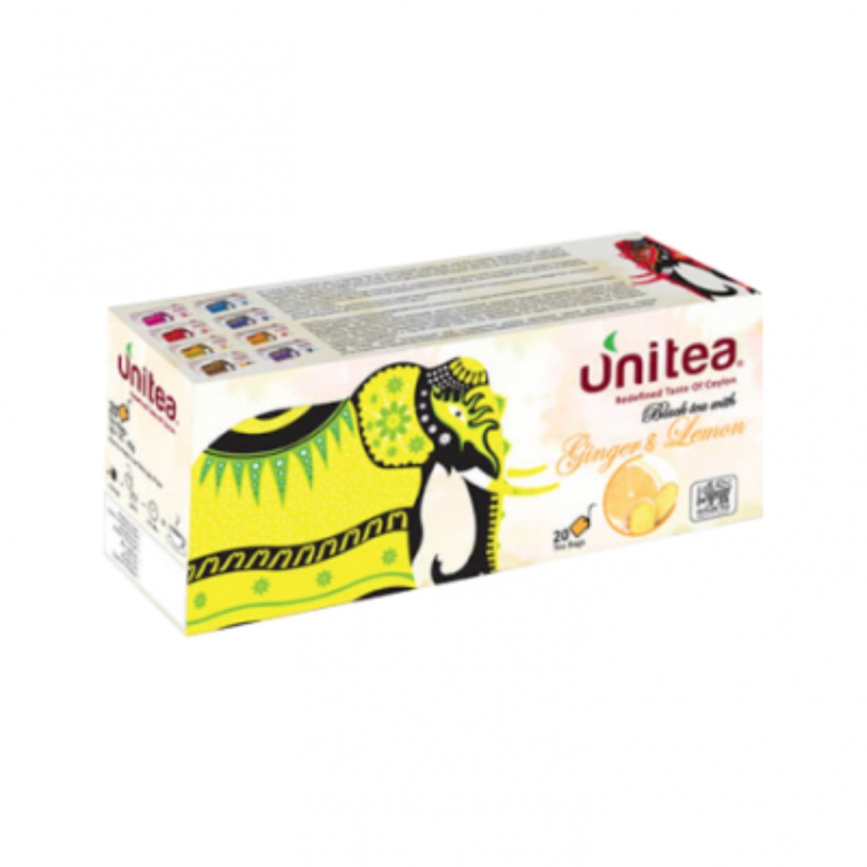 Té Negro Unitea Jengibre y Limón 40 g 20 Bolsitas