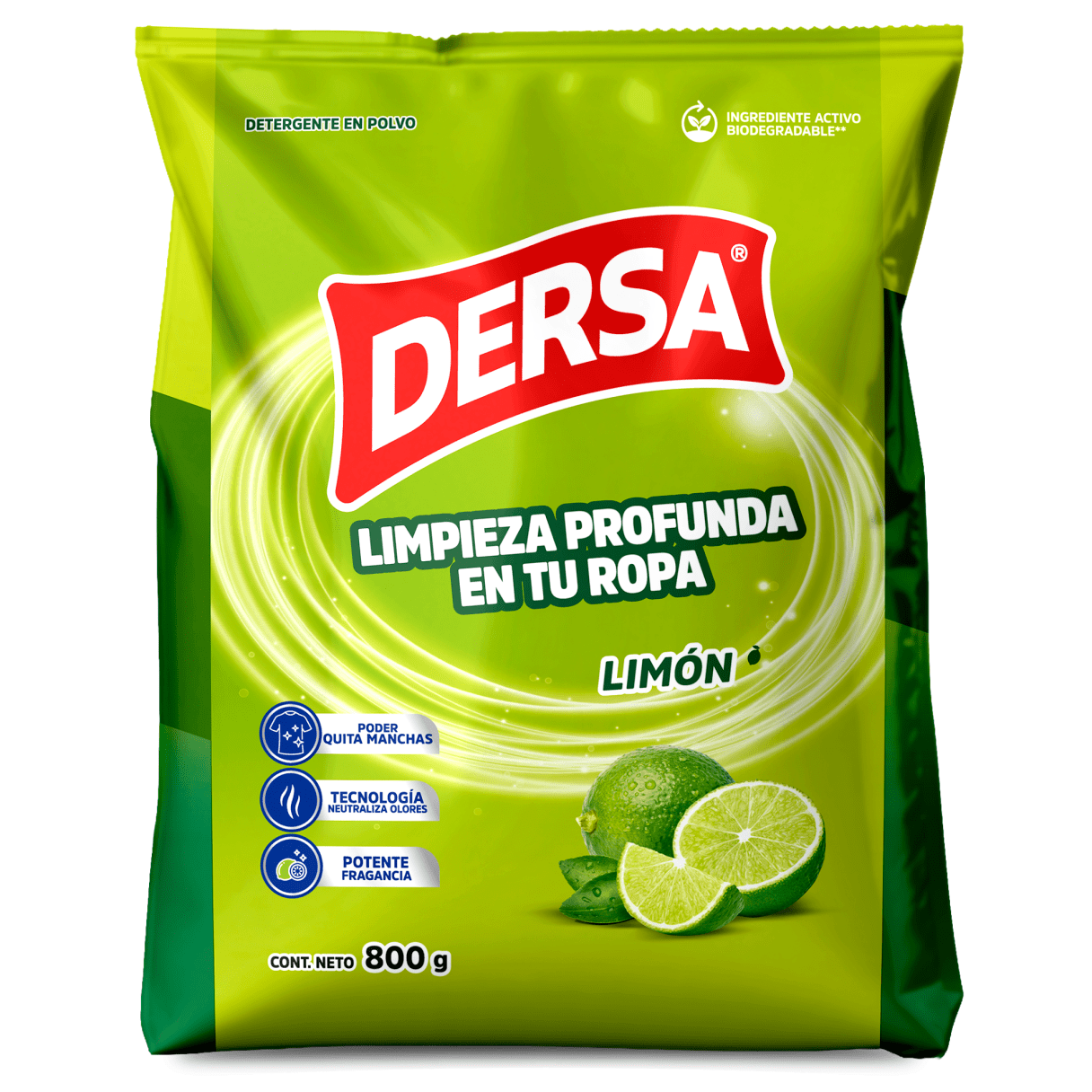 Detergente en Polvo Dersa Limón 800 g
