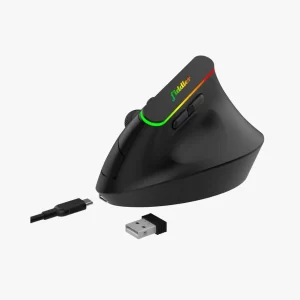 Mouse Fiddler Vertical Inalámbrico USB Negro