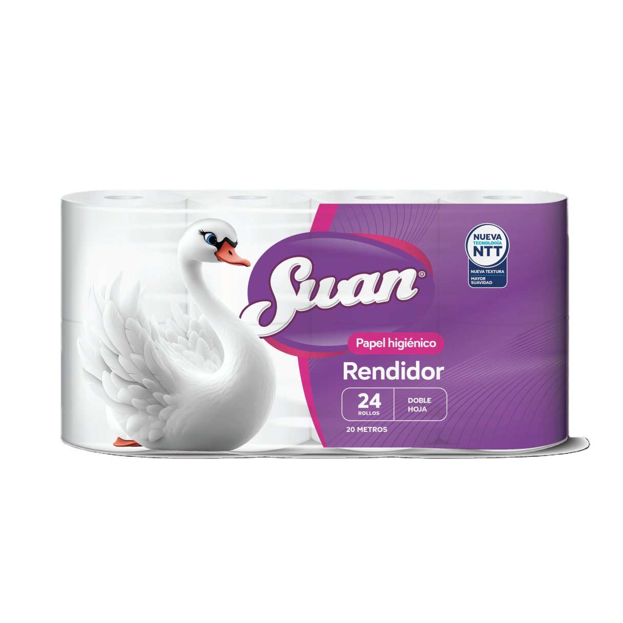 Papel Higiénico Swan Rendidor Doble Hoja 24 Rollos X 20 Mts