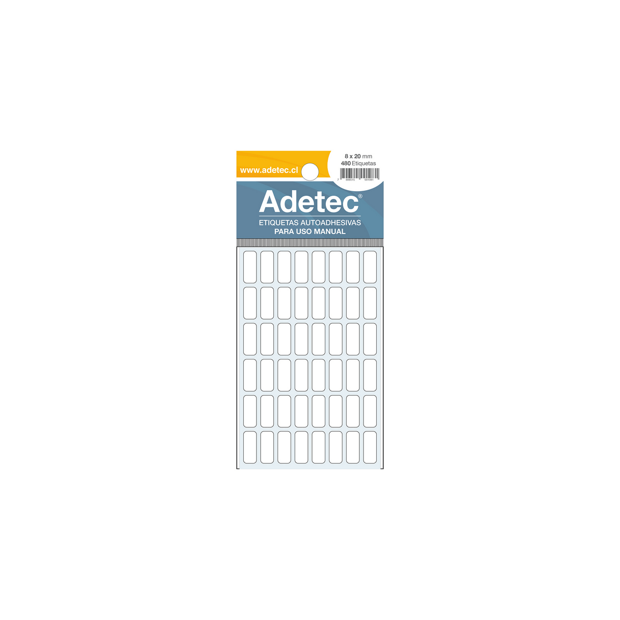 Etiqueta Autoadhesiva Adetec Rectangular 2 cm 0.8 Blanco