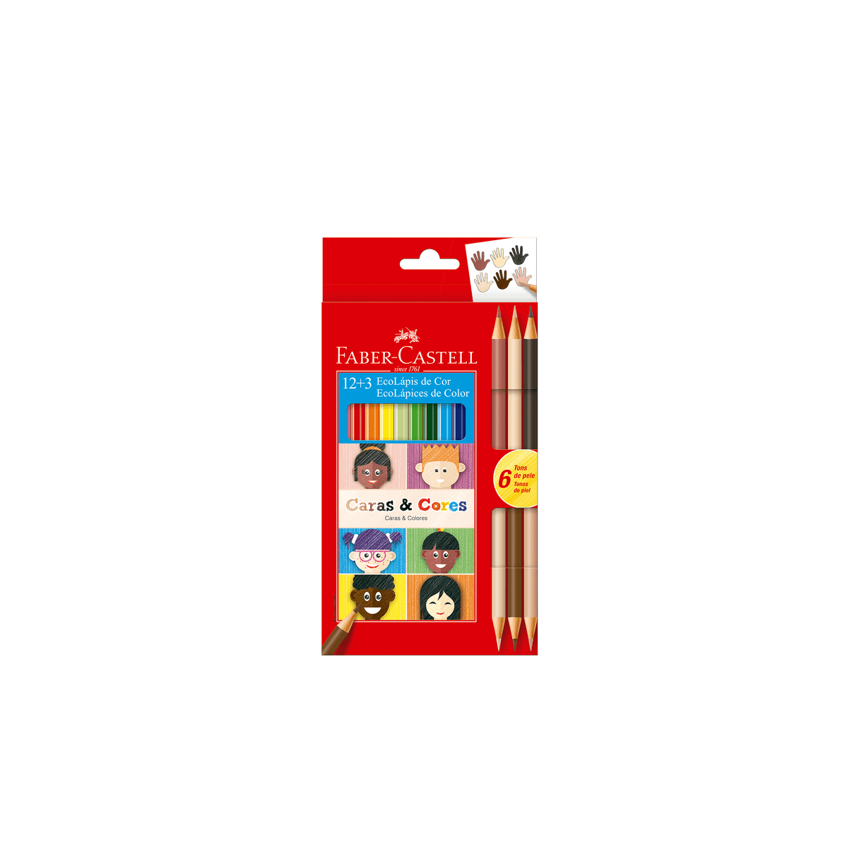 Lápices de Color Faber Castell Caras & Colores Largo 15 Colores
