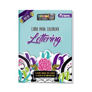LIBRO PARA COLOREAR LETTERING 32 PAGINAS TORRE