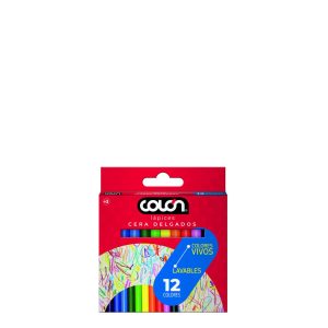 Lápiz Cera Colón Delgado 12 Colores