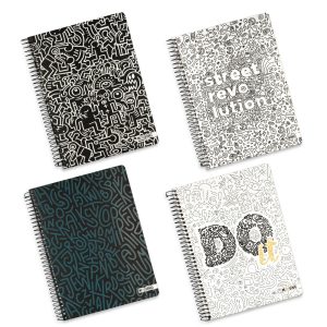 CUADERNO CARTA 80 GR 7 MM 3 MATERIAS DOODLE PREMIUM MOOVING