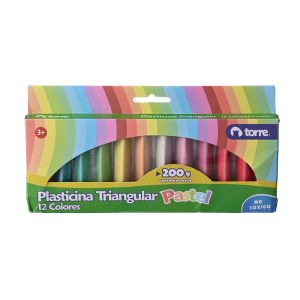 PLASTICINA TRIANGULAR PASTEL 12 UN TORRE