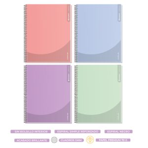 CUADERNO 1/2 OFICIO MATEMATICA 5 MM WORK LINE FEMME 120 HOJAS RHEIN