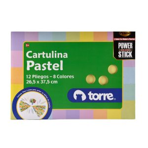 CARPETA CON CARTULINA 12 HOJAS 8 COLORES PASTEL TORRE