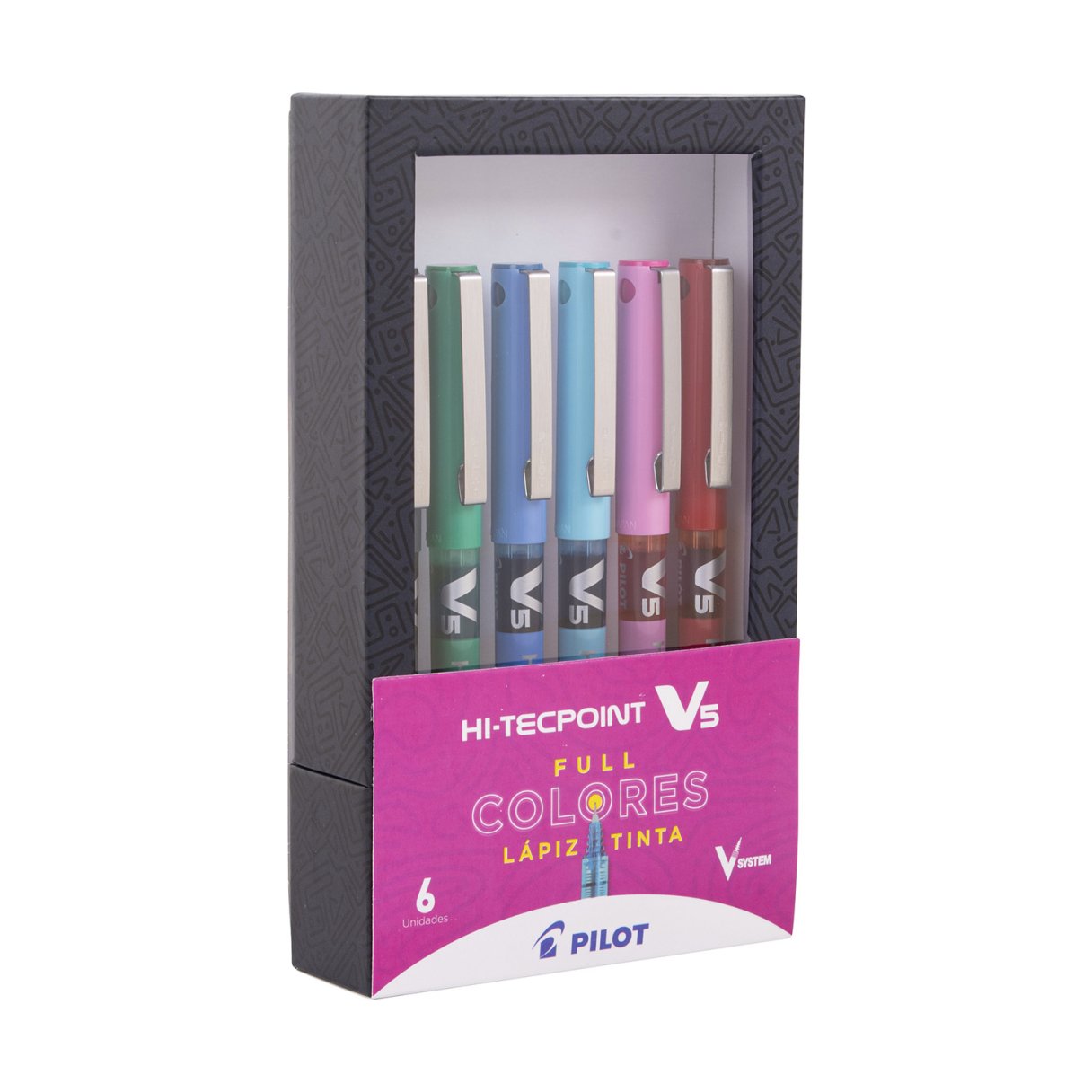 Bolígrafo Gel Pilot Hi Tecpoint V5 Set de 6 Unidades