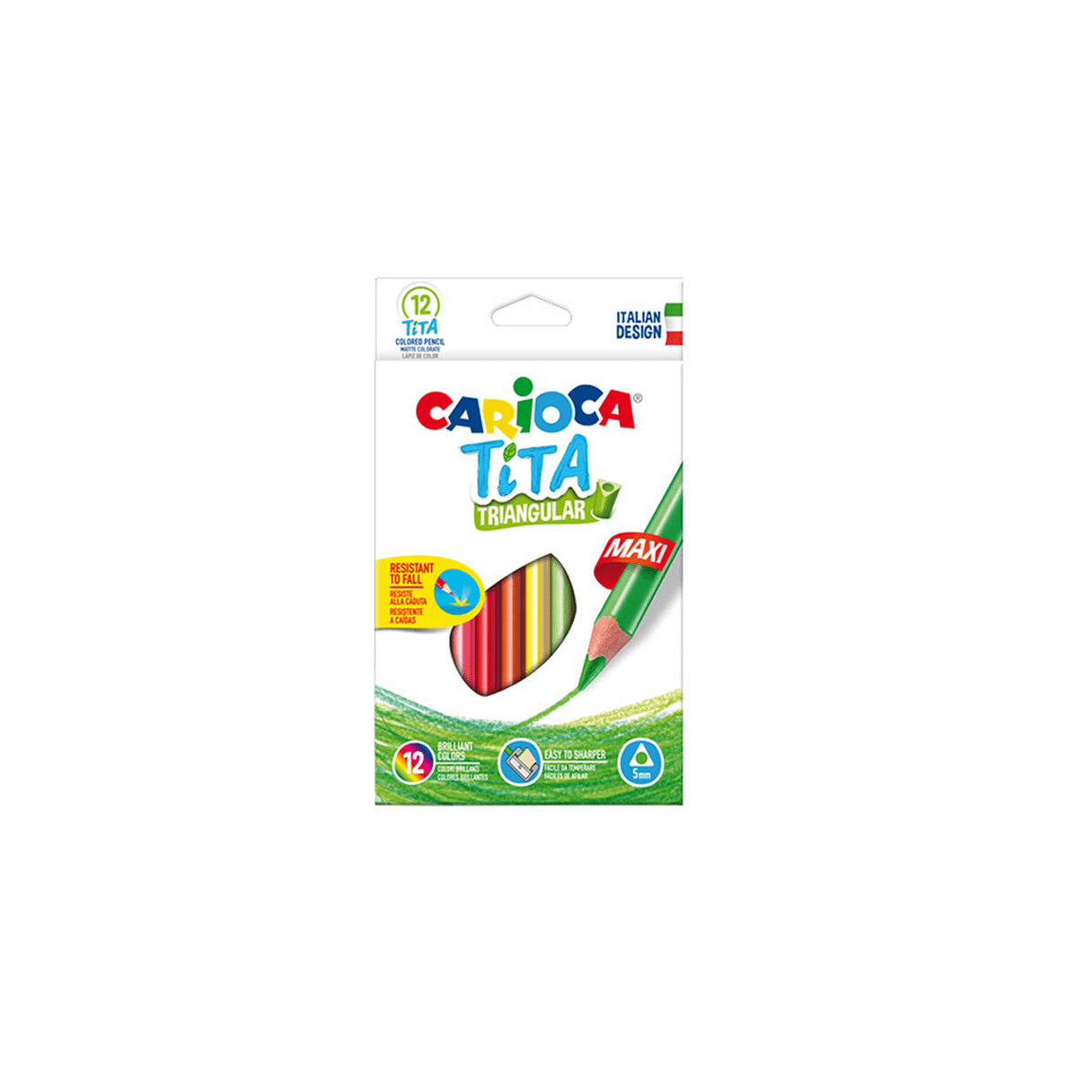 Lápices De Color Carioca Largo Tita Maxi Triangular 12 Colores