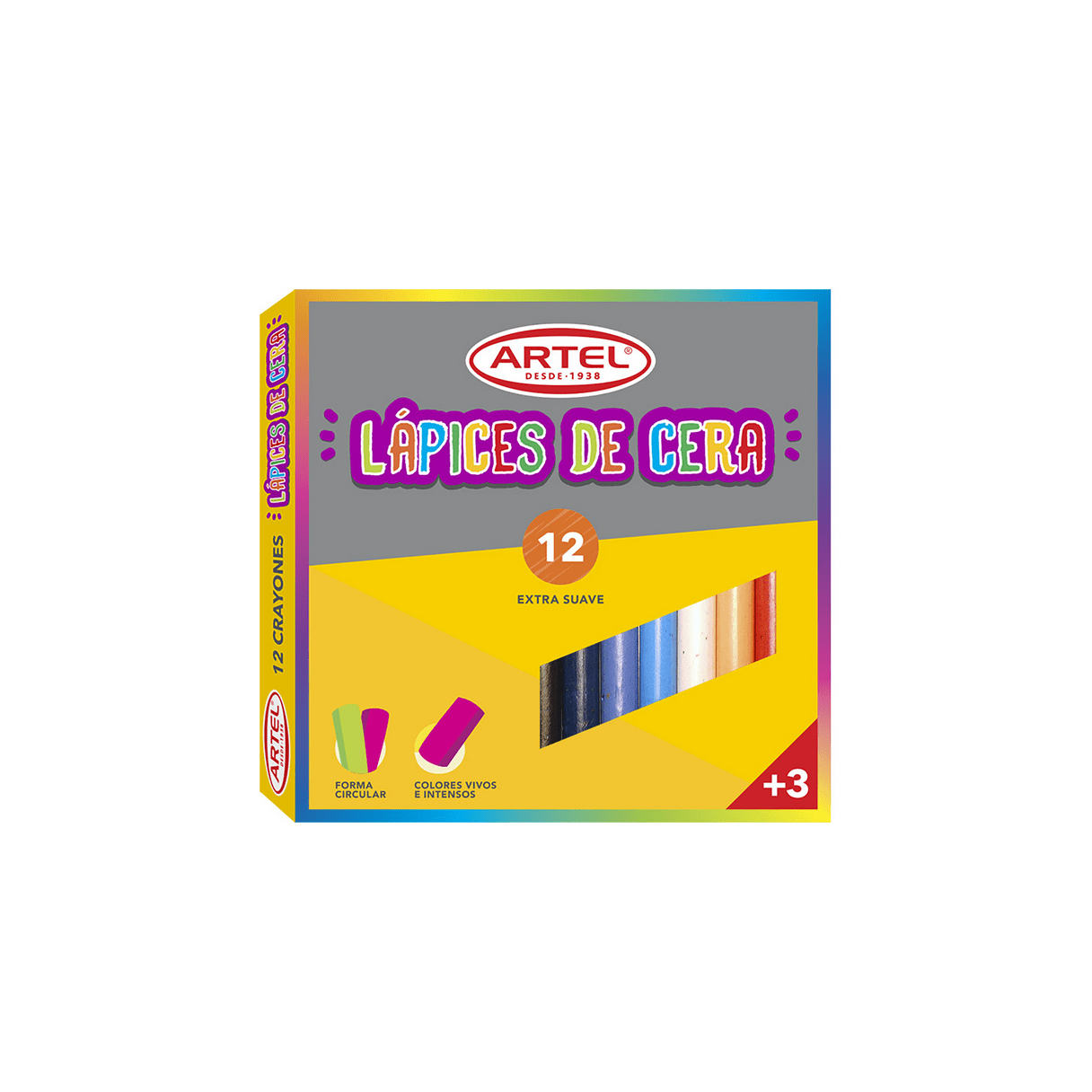 Lápiz Cera Artel Extra Suave 12 Colores