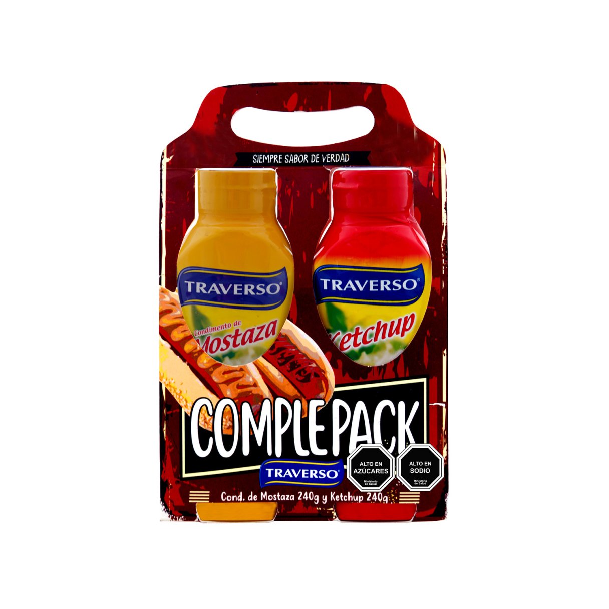 Salsas Traverso Complepack Mostaza + Ketchup 240 g